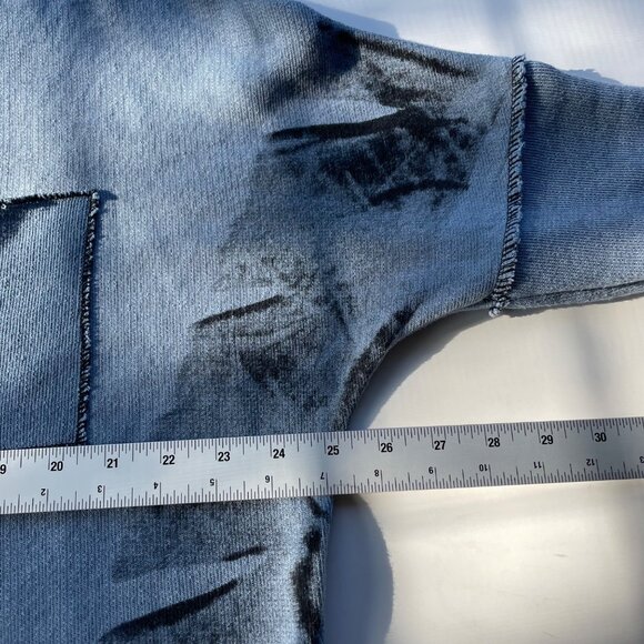 Distressed Raw Hem Womens Top Cotton Long Sleeve Made In Italy Size 3 Relaxed‎ - Picture 5 of 8